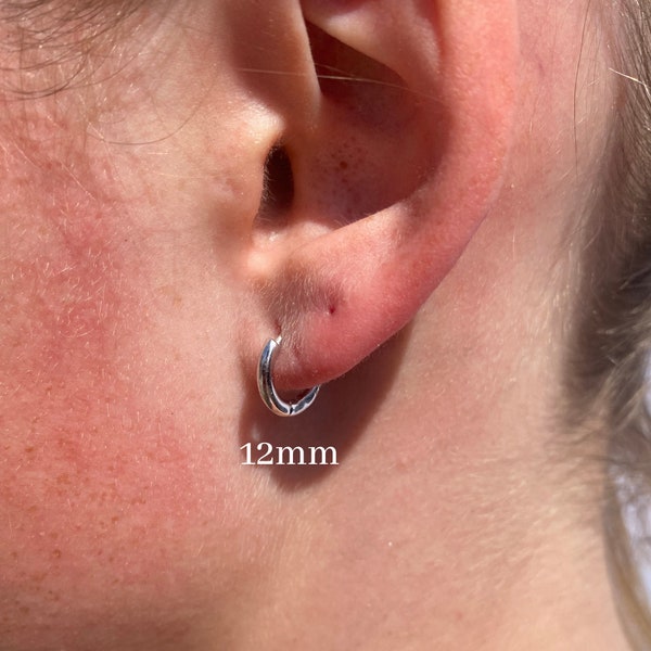 925 Sterling Silver Earings For Men and Woman | Thin Earings In 12,14,16,18,20mm | Plain Earings Jewellery | Jewlery | Woman | Mens | Earing