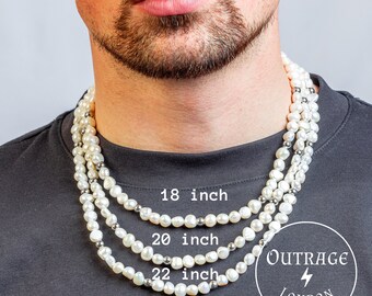 Natürliche Süßwasser-Perlenkette – 18 Zoll, 7-8 Mm, Mehrfarbig Barock