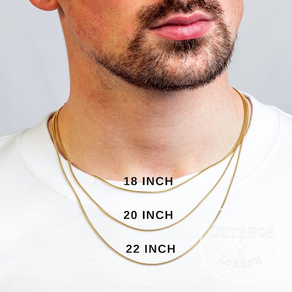 22 inch necklace chain on man deals