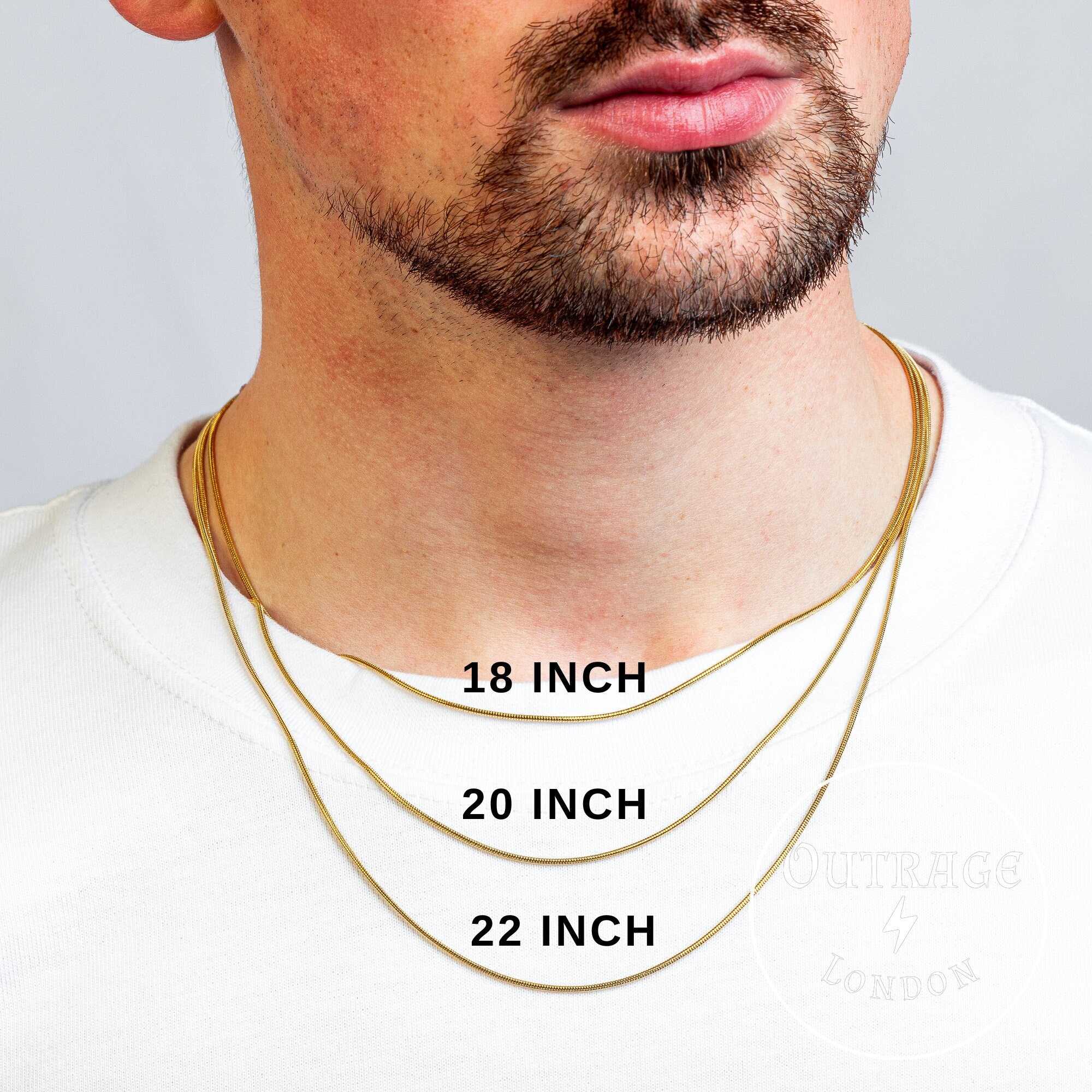 Gold Round 22 Inch 2MM Man Snake Chain Mens Chains Gold Chains