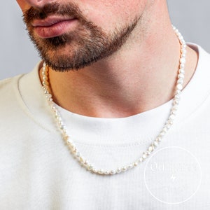 Genuine Handmade Freshwater 20 inch Full Pearl Necklace Chain, Gold Silver Necklaces Slightly Irregular Round Pearls, Personalised Jewellery