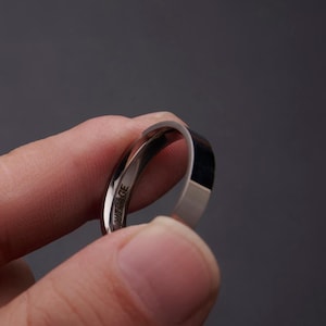 Anillo de plata personalizado de 5 mm con nombre grabado, mensaje, iniciales y fechas, joyería familiar.