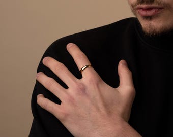 Engrave Gold Band Ring, 18K Gold Wedding Band Ring for Men and Women, Personalised Rings, Custom Ring, 5MM Stacking Ring, Minimalist Ring,