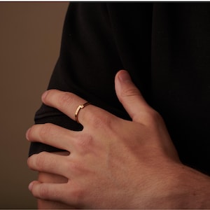 Anillo ajustable de oro con nombre - Anillo minimalista abierto con grabado