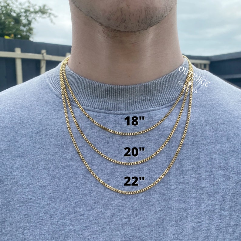 Mens Chain Gold 3mm Curb Chain Necklace Gold Chains for Etsy