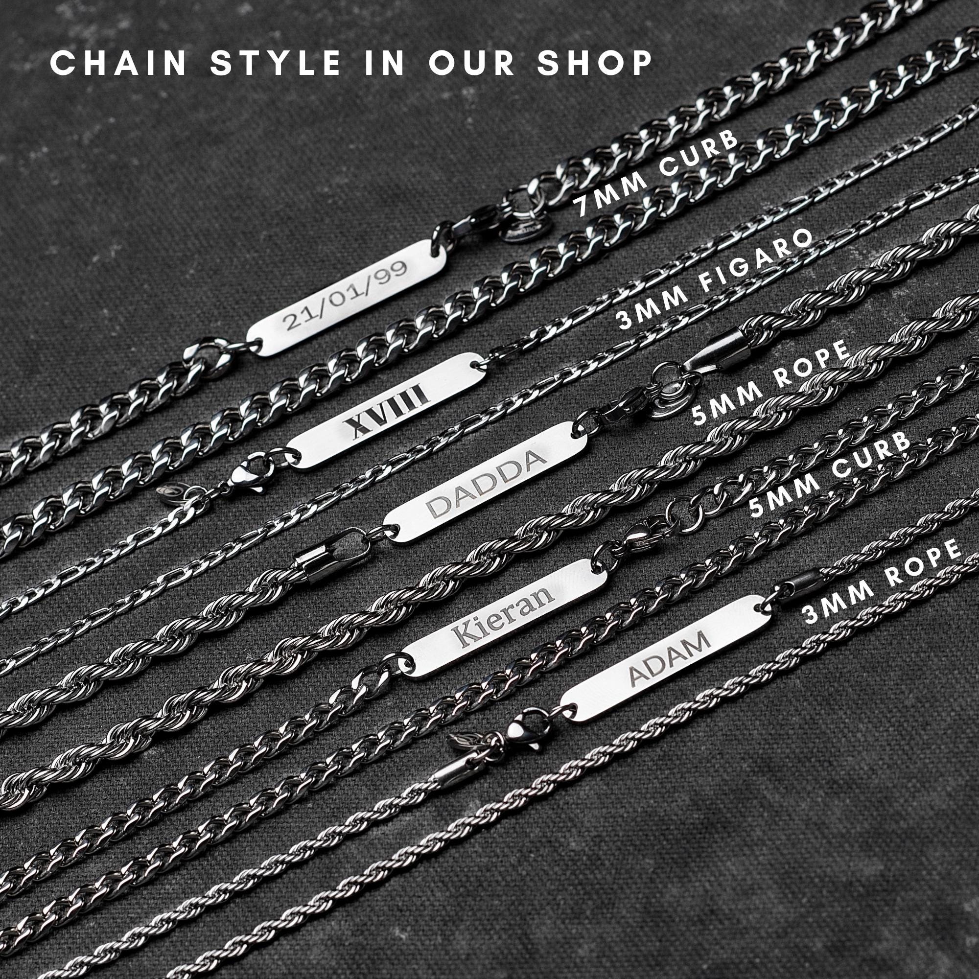 男性と女性のためのパーソナライズされたヘリンボーンチェーン