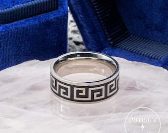 Greek Band Ring | Greek Spinner Ring | Fashionable Rings For Men And Woman | Greek pattern | Jewellery for him and her | Gift Ideas
