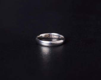 Silver Band Ring: Simple Personalised Design (4mm, Inside Engraving)