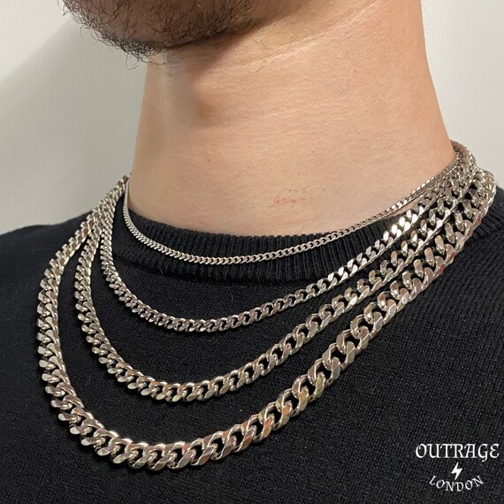 Mens Chain | Gold 7mm Curb Chain Necklace | Gold Chains for Men | Stainless Steel Chains | 7mm Curb Chain 18 / 20 / 22 Chain