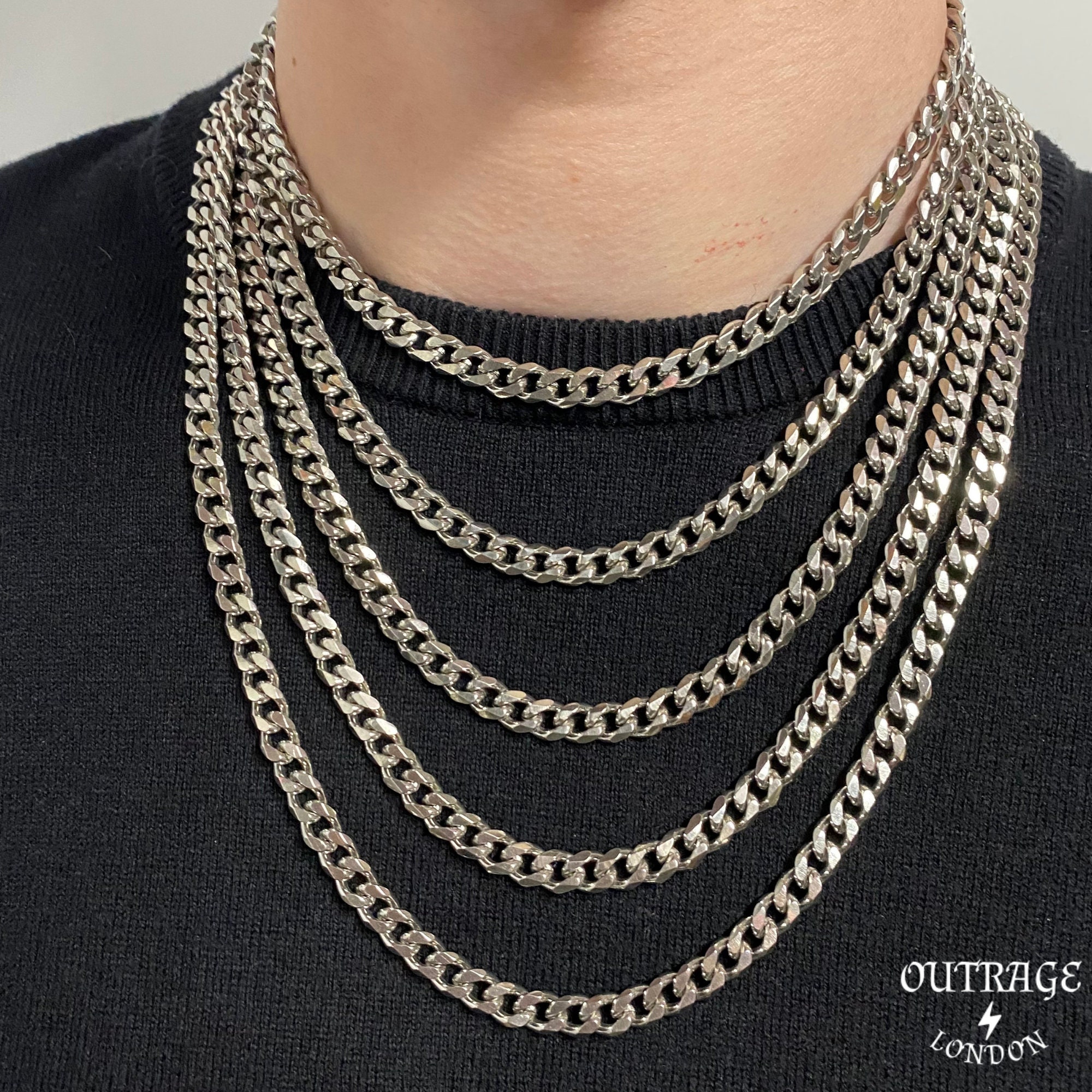 7mm outlet silver chain