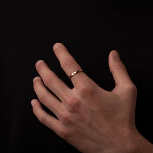 Custom Initial Ring: Thin Rose Gold Stacking Band, Personalized