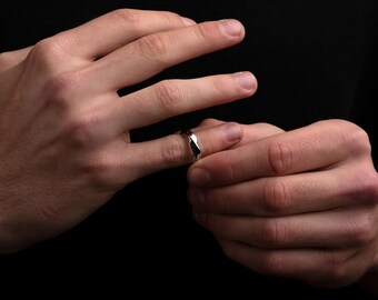 パーソナライズされたメンズウェーブバンドピンキーリング、男性、女性