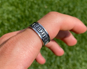Viking Steel Nordic Band Ring Silver Man womans Ring Style Ring Unique Mens Unisex Silver Ring Jewelry Jewellery