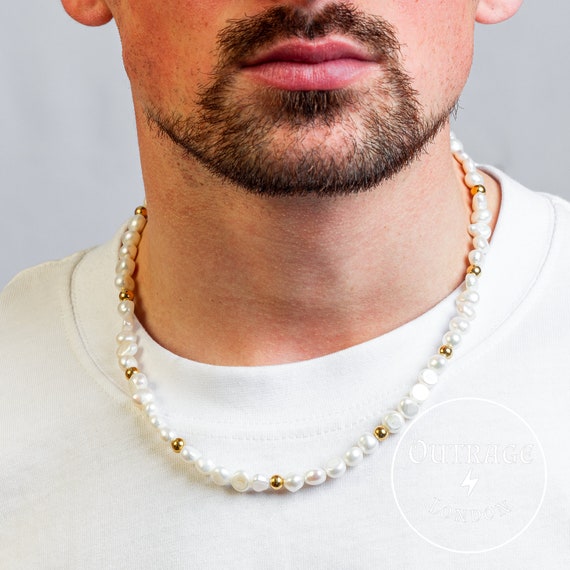 Men's Freshwater Pearl Necklace – LIQUID BEADS