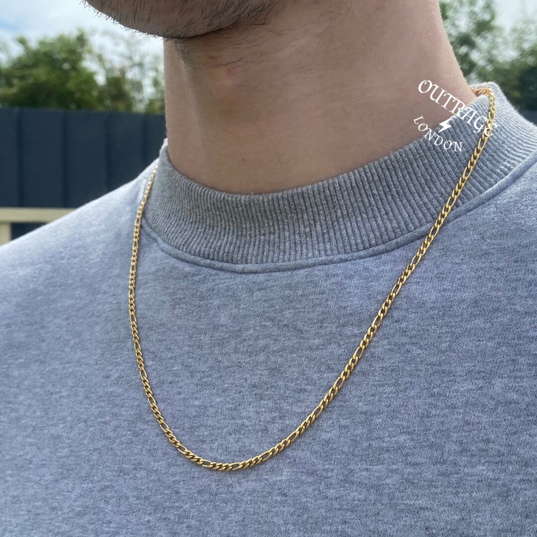 Mens Chain Gold Figaro Chain Necklace Gold Chains for Men 