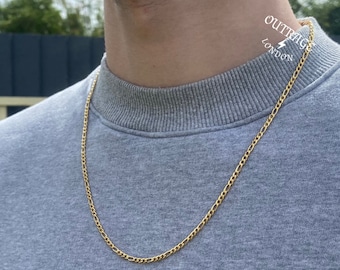 Mens Chain | Gold Figaro Chain Necklace | Gold Chains for men | Stainless Steel Chains | 3mm Figaro 18" / 20" / 22" Chain