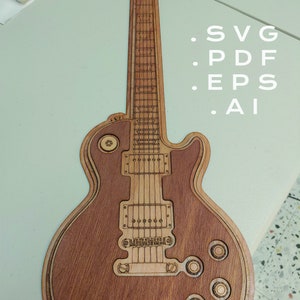 Digital File - 3D Les Paul Guitar Laser Cut Art Piece for -SVG-PDF-AI - Multi-layer Scalable Buy 2 or more and get 10% off with coupon code