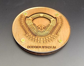 Dodger Stadium Layered Coaster, Stadium Coaster, 3D Wood Coaster, Sports Gift, Baseball Gift, Home Bar, Custom Gift, Dodgers, Los Angeles