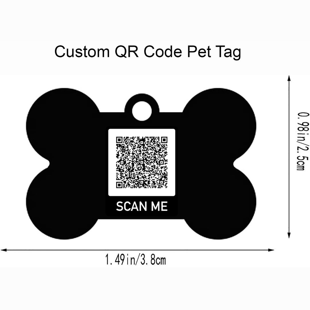 QR Code Pet Tag Scannable Pet Tag Digital ID Tag Custom Etsy