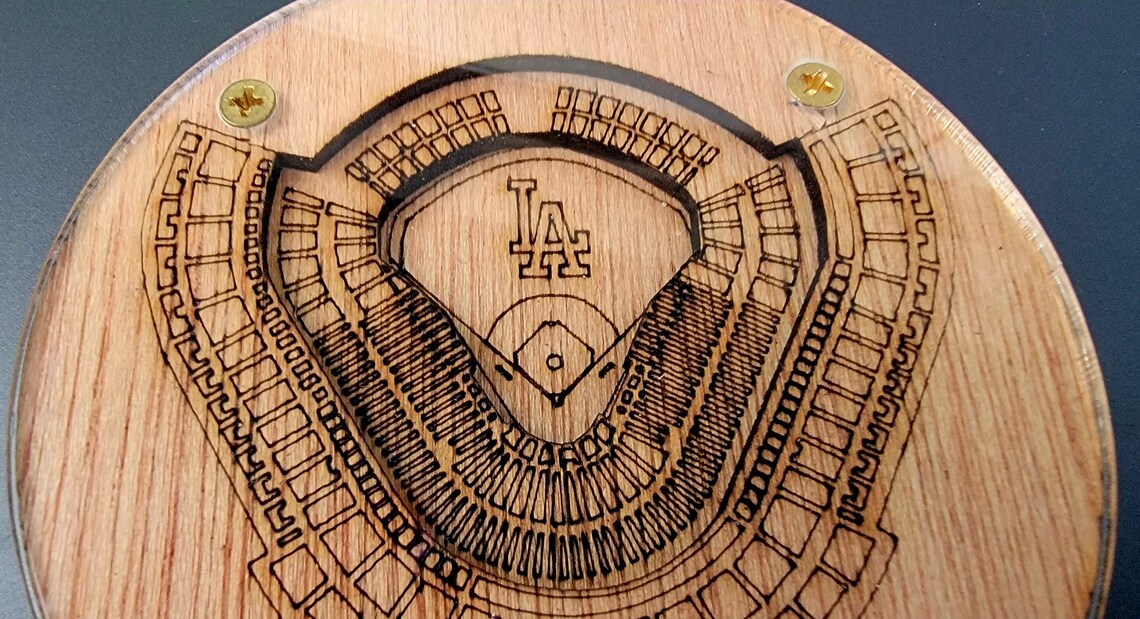 Dodger Stadium Layered Coaster 3D Wood Coaster Sports Gift Etsy