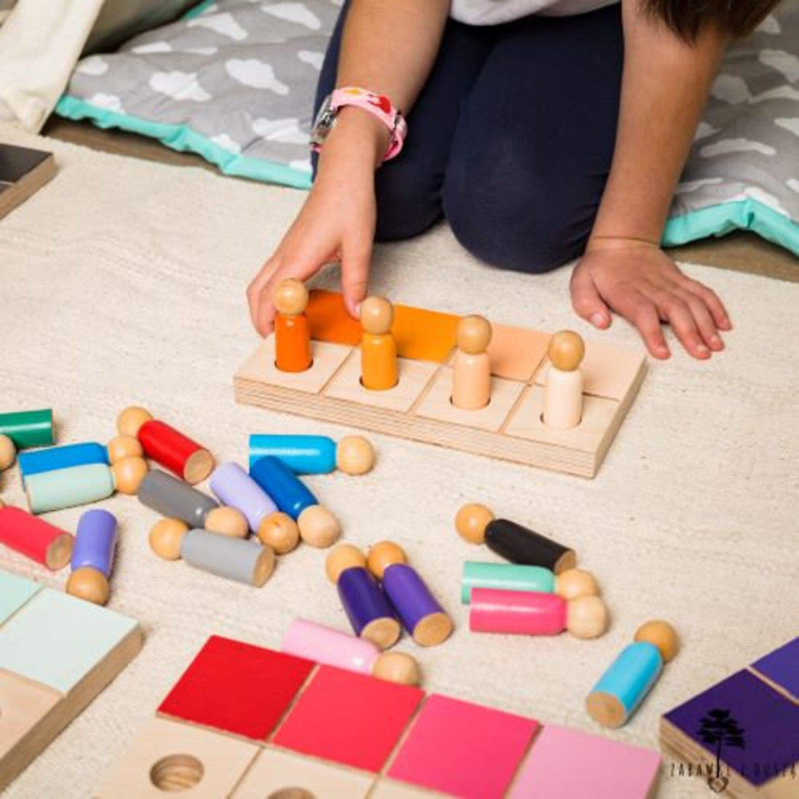 Montessori Peg Dolls Learning Colors Etsy