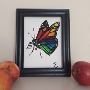 Iris - The Rainbow Monarch - an A5 watercolour butterfly Giclée print