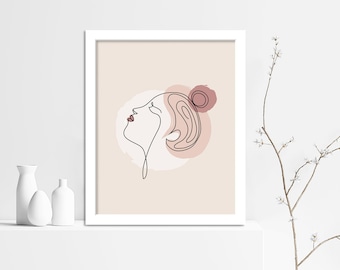 Female Art Print, Boho Abstract Home Decor, Digital Download, Female Abstract Watercolor Wall Art, Midcentury Modern, Printable Wall Decor