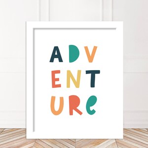 Adventure Print, Kids Room Decor, Digital Download, Colorful Kids Art Print, Boho Nursery Decor, Printable Wall Decor, Adventure Wall Art