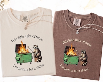 Funny Parody Shirt: Dumpster Fire Raccoon TShirt, Mental Health Tee