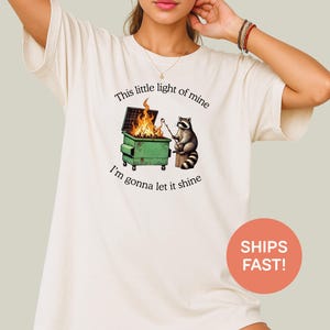Dumpster Fire Raccoon T-Shirt: Funny Mental Health Tee