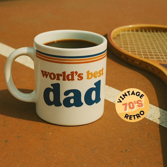 World’s Best Dad Mug | Retro 70s Father’s Day Gift | Vintage Dad Coffee Cup | New Dad gift | First Father's Day Gift | Unique Father's Day