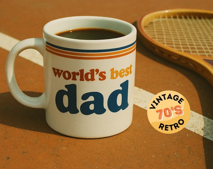 World’s Best Dad Mug | Retro 70s Father’s Day Gift | Vintage Dad Coffee Cup | New Dad gift | First Father's Day Gift | Unique Father's Day