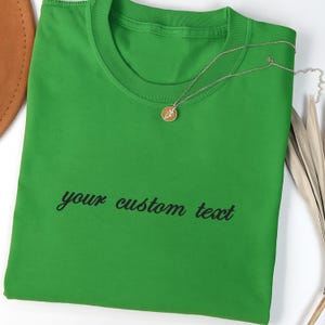 Custom Embroidered Baby Tee, Cropped Slogan DIY Custom Text Y2K Tee Shirt, Personalized Baby Tee, Womens Custom Text, Embroidery Baby Tee