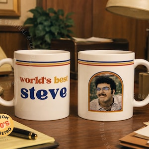 Custom retro 70s photo mug with vintage stripes, personalized name or title, and custom family photo design. Personalized coffee cup, custom photo mug, retro mug, vintage mug, Father’s Day gift, Mother’s Day gift, gift for mom, gift for dad, grandparent gift, grandma mug, grandpa mug, aunt gift, uncle gift, family photo gift, custom picture mug, 70s inspired mug, personalized ceramic mug, unique birthday gift.