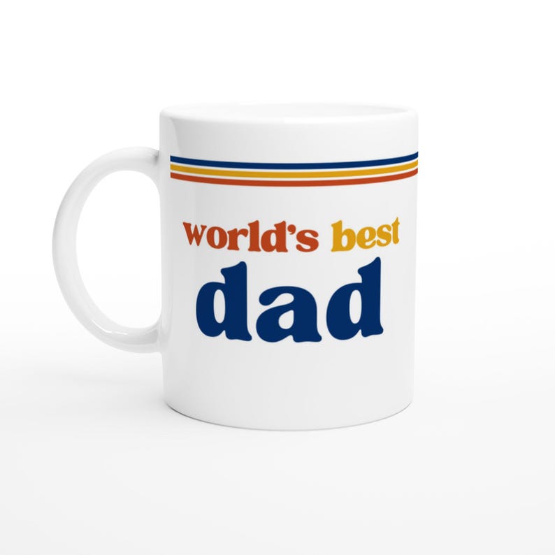 World’s Best Dad Mug | Retro 70s Father’s Day Gift | Vintage Dad Coffee Cup | New Dad gift | First Father's Day Gift | Unique Father's Day image 4