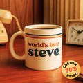 Custom Retro 70s Mug | Gift For Him | Vintage Personalized Coffee Cup | Personalised Gift For Men | Custom Dad Gift | Custom Colleague Gift