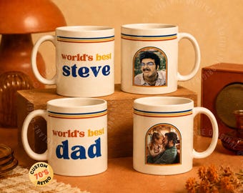 Världens bästa pappa mamma morfar moster fotomugg | Retro personalisering present | Vintage kaffekopp
