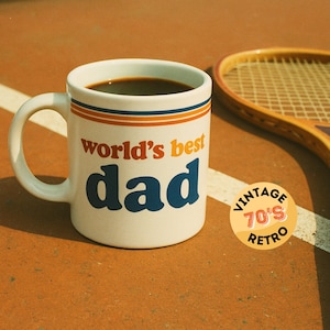 Retro World’s Best Dad Mug | 70s Father’s Day Gift | Vintage Dad Coffee Cup | New Dad gift | First Father's Day Gift | Unique Father's Day