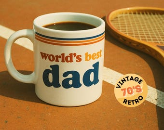 Retro World’s Best Dad Mug | 70s Father’s Day Gift | Vintage Dad Coffee Cup | New Dad gift | First Father's Day Gift | Unique Father's Day