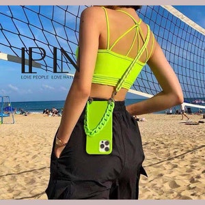 iPhone Case with Strap for 11 12 13 Pro Max, TPU Protective - Crossbody Necklace Bracelet Style iPhone Case with Chain, Phone Strap Case