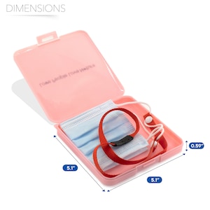 3 Pack Mask Case - Potable Mask Storage, Face Mask Holder Case - Organizer Recyclable for Pollution Prevention - Mini Box (Blue/Pink/White)