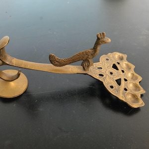 Elegance of the Peacock Brass Panch Aarti Diya