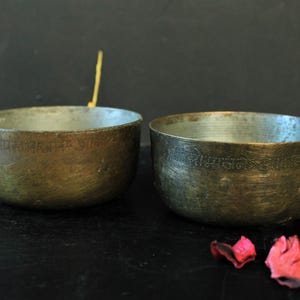 Vintage Brass Katori Bowl: Handmade Folk Art Collection