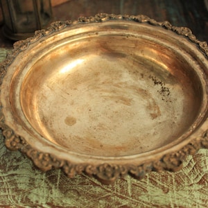 Vintage Brass Serving Bowl: Handmade Folk Art