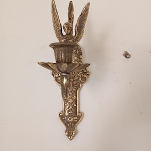 Antique Brass Wall Sconce, Vintage Candlestick Holder, Unique Home Decor image 4