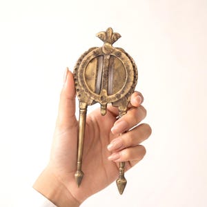 Solid Brass Nutcracker – Vintage Walnut Pecan Cracker, Antique Kitchen Tool, Farmhouse Decor