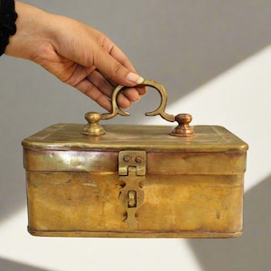Antique Brass Betel Nut Supari Box Original Old Hand Crafted Fine Embossed