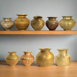 Vintage Brass Water Pot | Traditional Indian Pot | Home Decor Vase | Pooja Vessel | Vintage-Inspired Brass