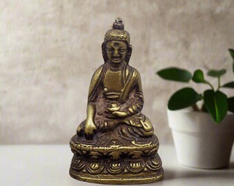 Abhaya sitzende Buddha Messing Statue