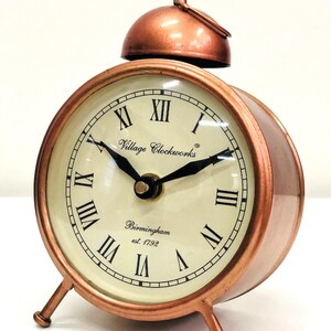 Vintage Style Iron Handcrafted Table Alarm Clock - Unique Decor image 1